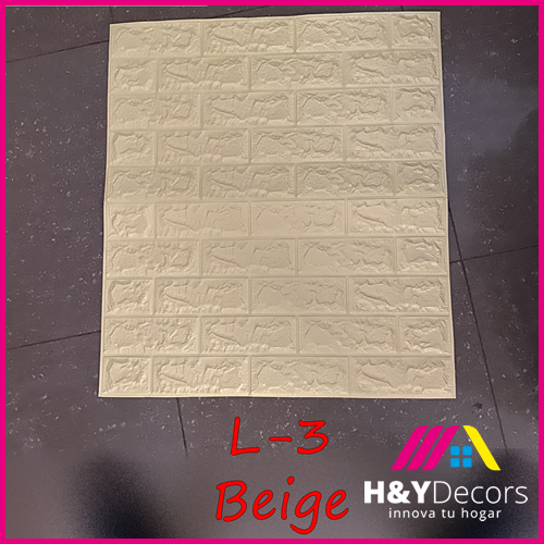 Papel Tapiz 3D Autoadhesivo Ladrillo Color Beige