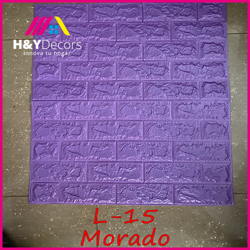 Papel Tapiz 3D Autoadhesivo Ladrillo Color Morado