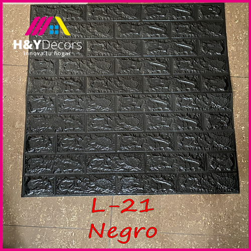 Papel Tapiz 3D Autoadhesivo Ladrillo Color Negro
