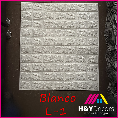Papel Tapiz 3D Autoadhesivo Ladrillo Color Blanco